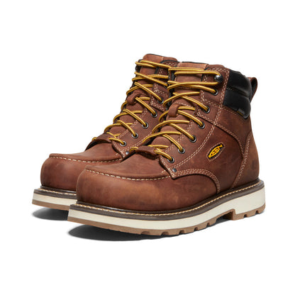 Keen | Men's Cincinnati 6" Waterproof 90° Heel Boot (Carbon Toe) Tuscan Red/Sandshell