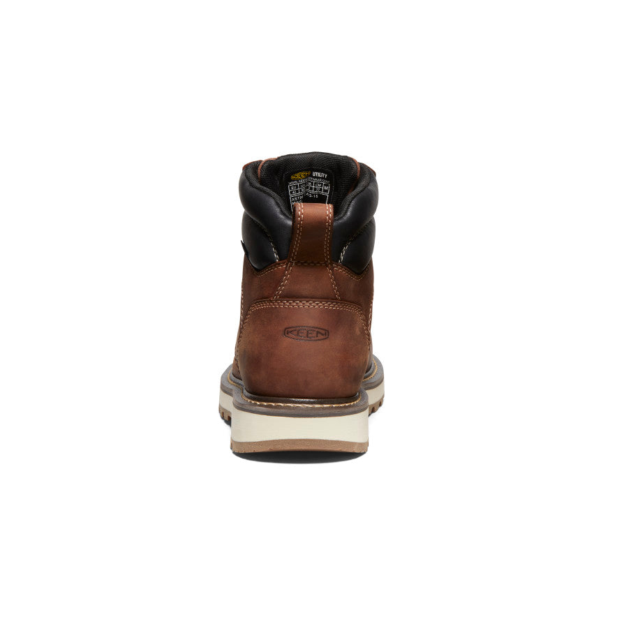 Keen | Men's Cincinnati 6" Waterproof 90° Heel Boot (Carbon Toe) Tuscan Red/Sandshell