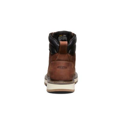 Keen | Men's Cincinnati 6" Waterproof 90° Heel Boot (Carbon Toe) Tuscan Red/Sandshell