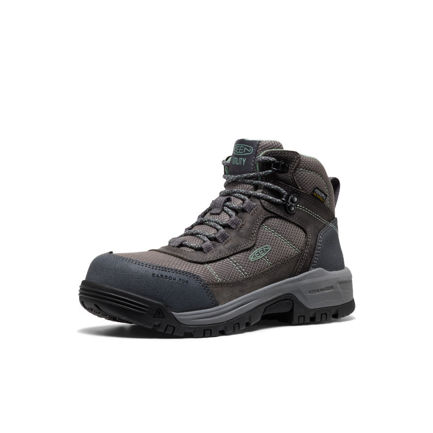 Keen Sale | Women's Skokie Waterproof Work Boot (Carbon Toe) Magnet/Black
