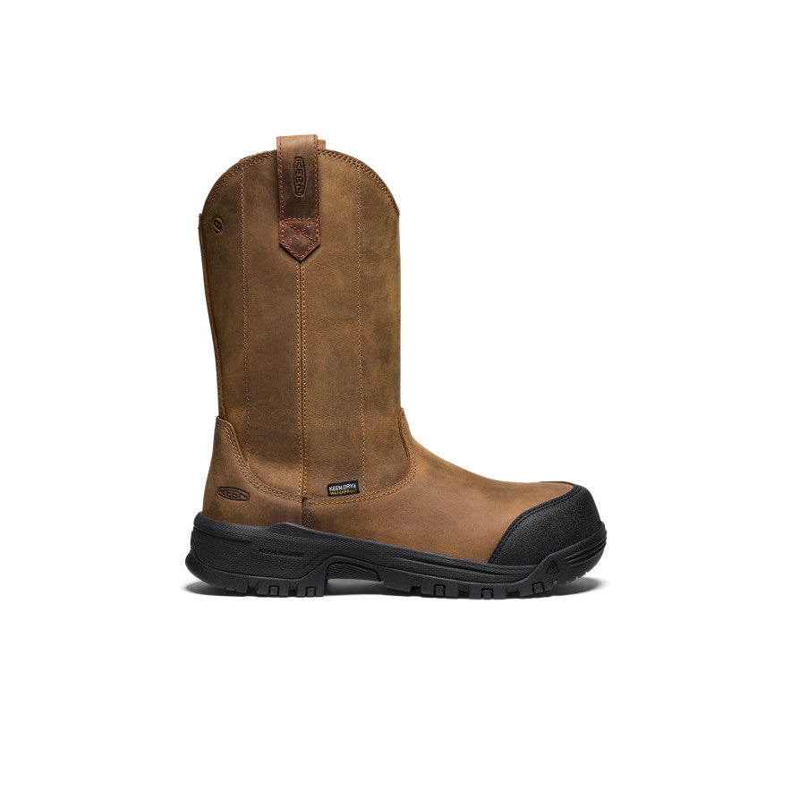 Keen Near Me | Women's Evanston Pull-On Waterproof Boot (Carbon Toe) Bison/Black
