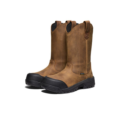 Keen Near Me | Women's Evanston Pull-On Waterproof Boot (Carbon Toe) Bison/Black
