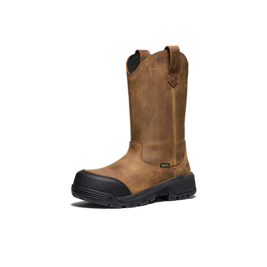 Keen Near Me | Women's Evanston Pull-On Waterproof Boot (Carbon Toe) Bison/Black