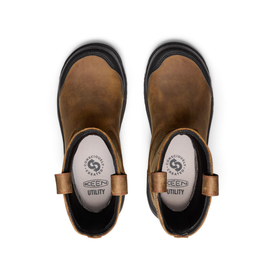 Keen Near Me | Women's Evanston Pull-On Waterproof Boot (Carbon Toe) Bison/Black