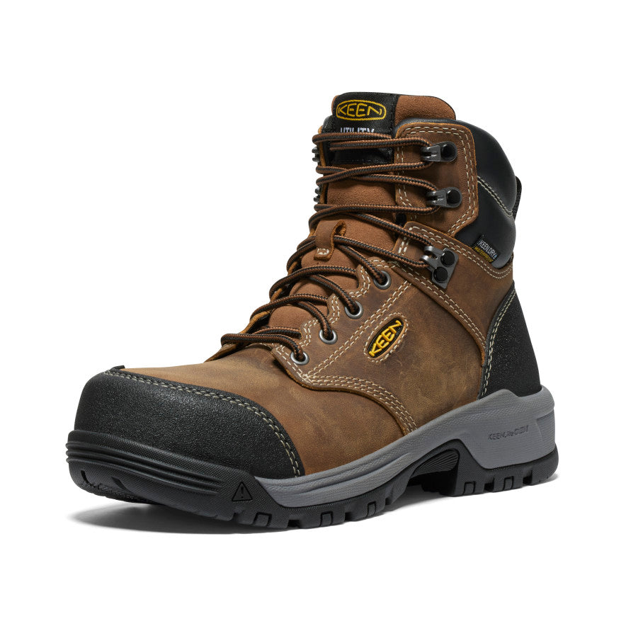 Keen New | Women's Evanston 6" Waterproof Boot (Carbon Toe) Bison/Black
