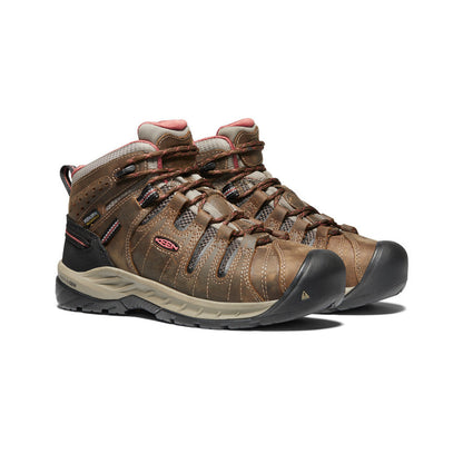 Keen Discount | Women's Flint II Waterproof Boot (Soft Toe) Cascade Brown/Brick Dust