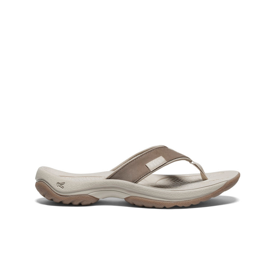 Keen US | Women's Kona Leather Flip-Flop Brindle/Silver Birch
