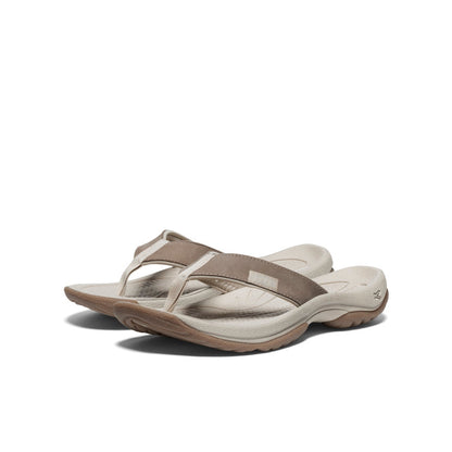 Keen US | Women's Kona Leather Flip-Flop Brindle/Silver Birch