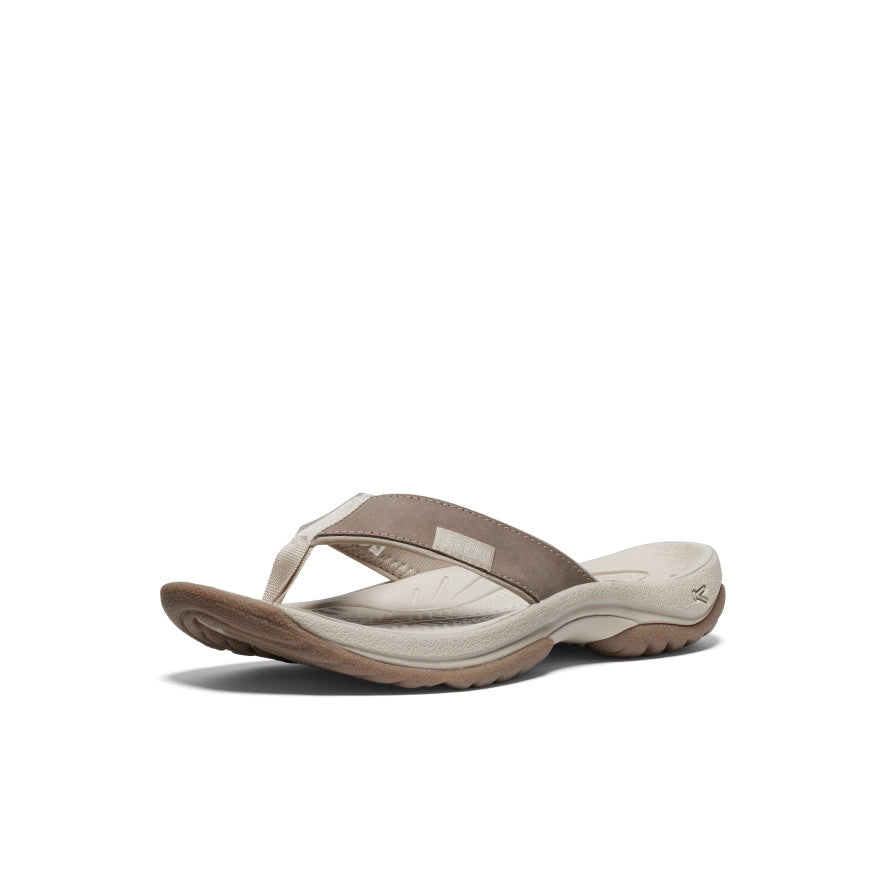 Keen US | Women's Kona Leather Flip-Flop Brindle/Silver Birch