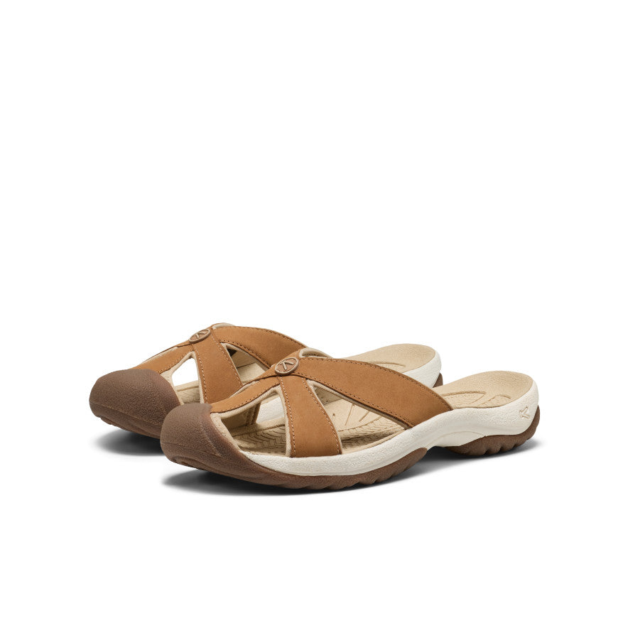 Keen Near Me | Women's Bali Leather Slide Sandal Chipmunk/Birch