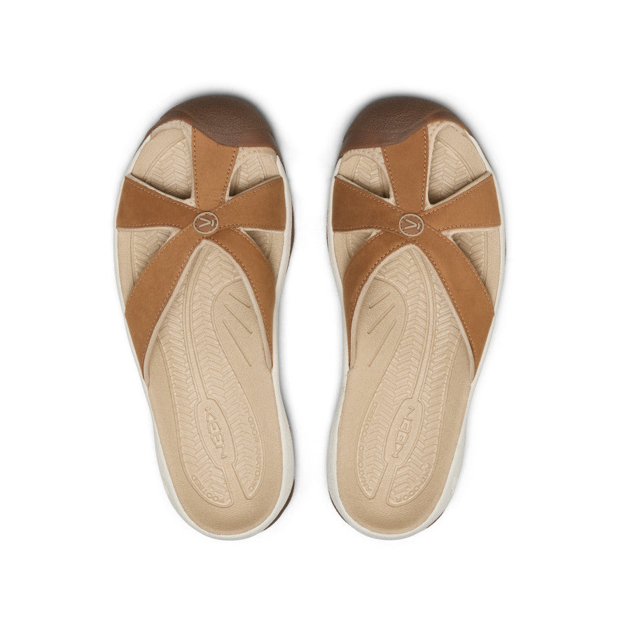 Keen Near Me | Women's Bali Leather Slide Sandal Chipmunk/Birch