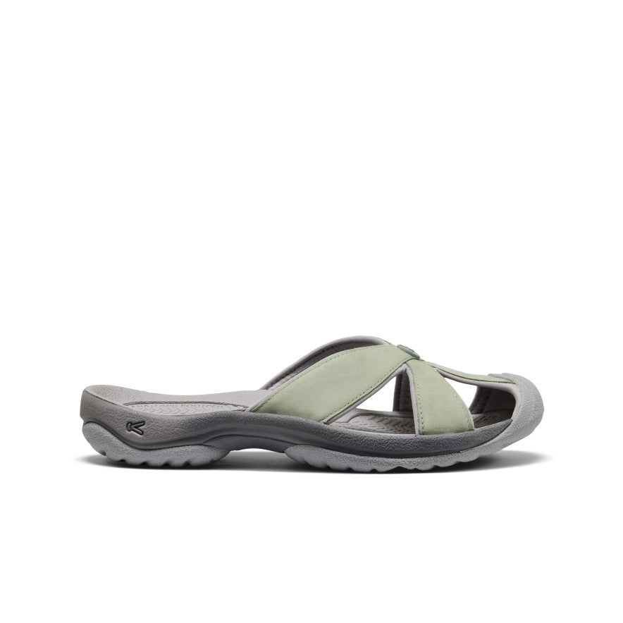 Keen Popular style | Women's Bali Leather Slide Sandal Lily Pad/Steel Grey