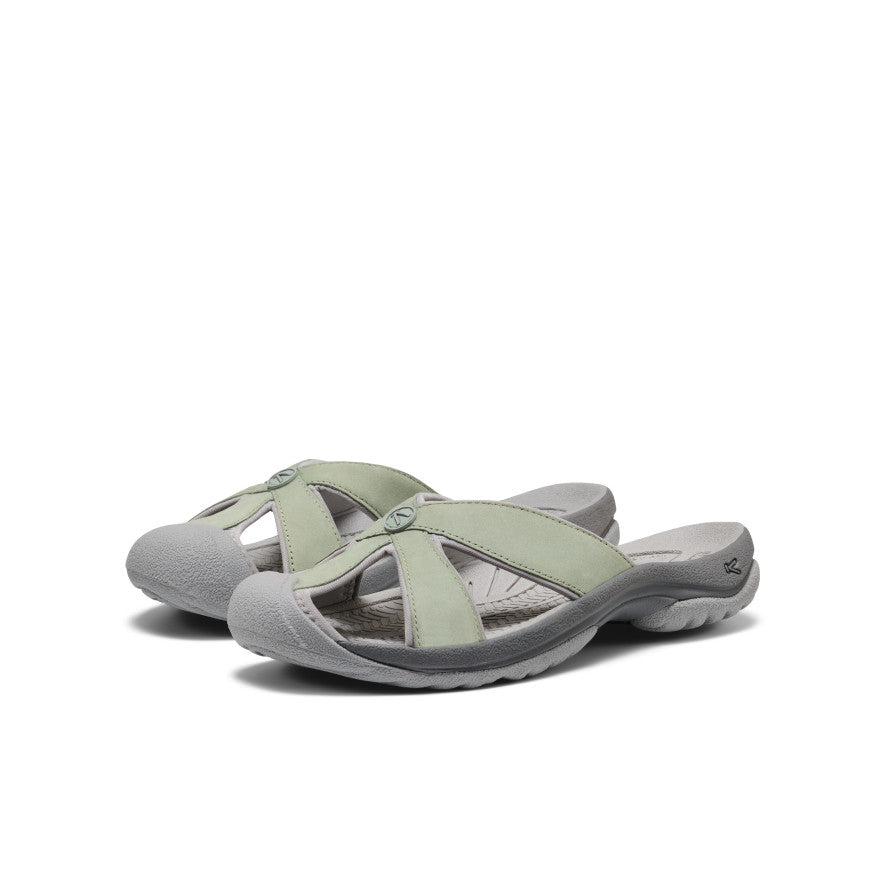 Keen Popular style | Women's Bali Leather Slide Sandal Lily Pad/Steel Grey