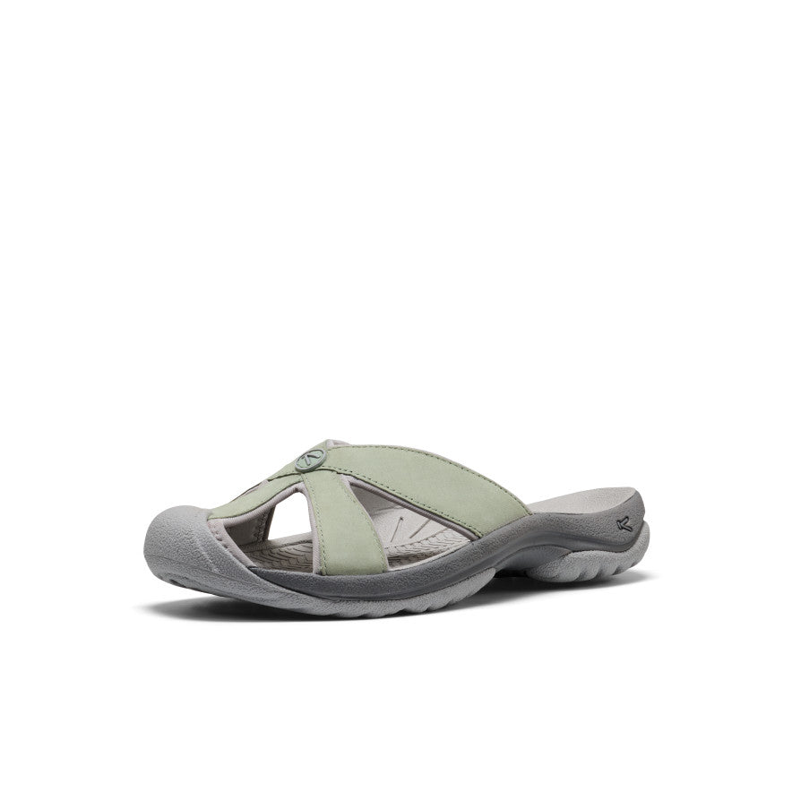 Keen Popular style | Women's Bali Leather Slide Sandal Lily Pad/Steel Grey