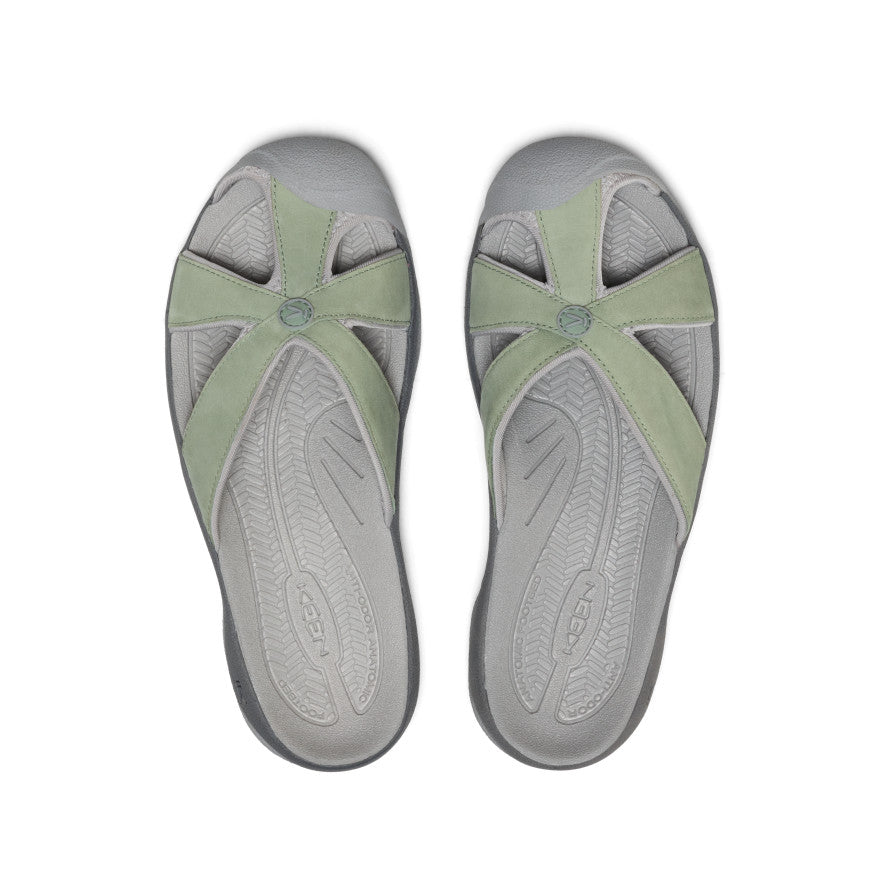 Keen Popular style | Women's Bali Leather Slide Sandal Lily Pad/Steel Grey