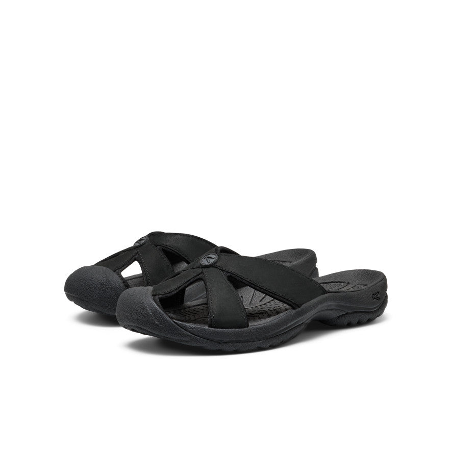 Keen | Women's Bali Leather Slide Sandal Black/Black