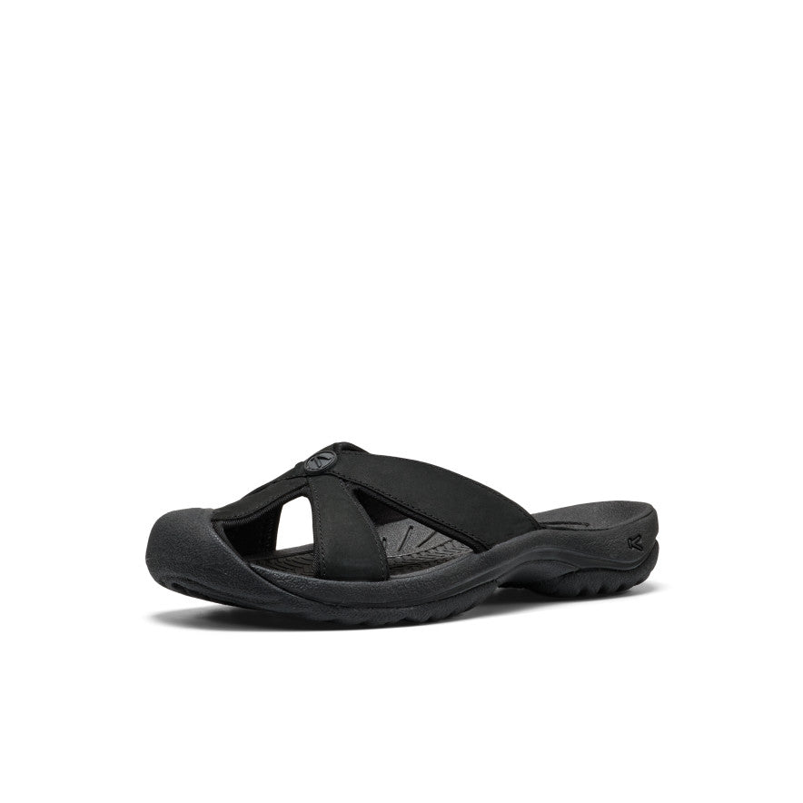 Keen | Women's Bali Leather Slide Sandal Black/Black