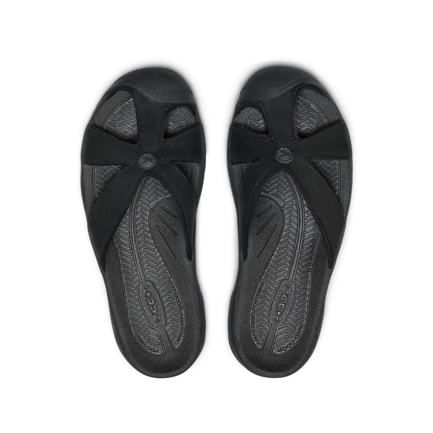Keen | Women's Bali Leather Slide Sandal Black/Black