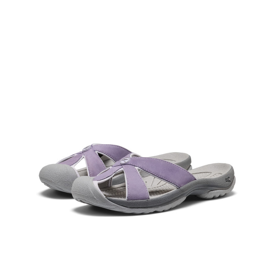 Keen Online | Women's Bali Leather Slide Sandal Purple Haze/Steel Grey