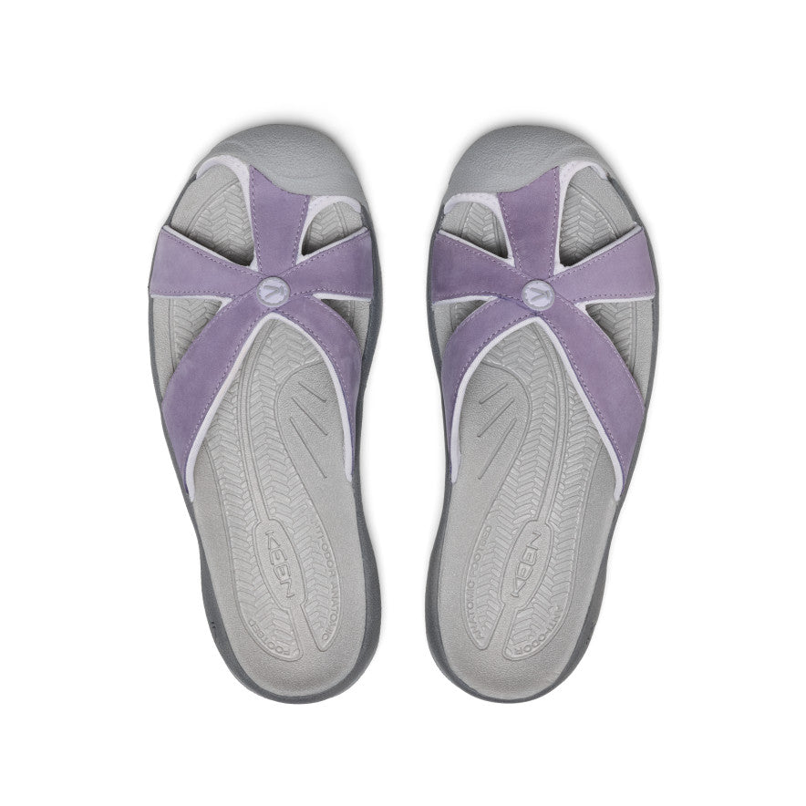 Keen Online | Women's Bali Leather Slide Sandal Purple Haze/Steel Grey