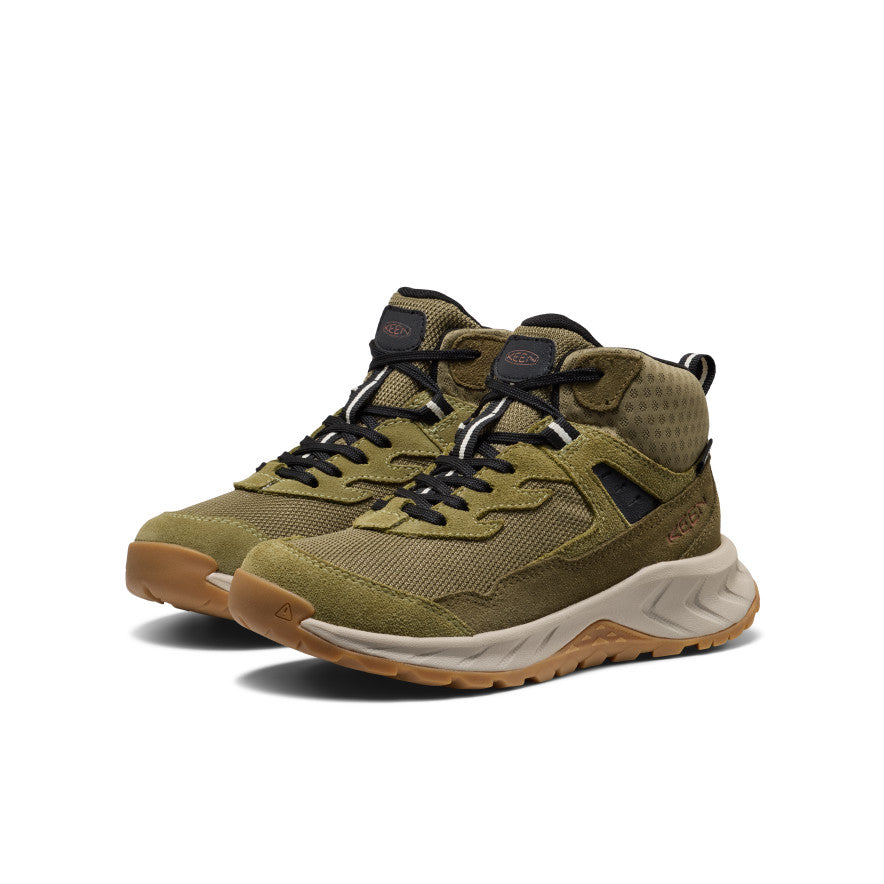 Keen Discount | Big Kids' Hightrail Waterproof Hiking Boot Dark Olive/Martini Olive