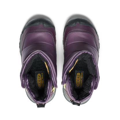 Keen Near Me | Little Kids' Puffrider Waterproof Winter Boot Black Plum/Daiquiri Green
