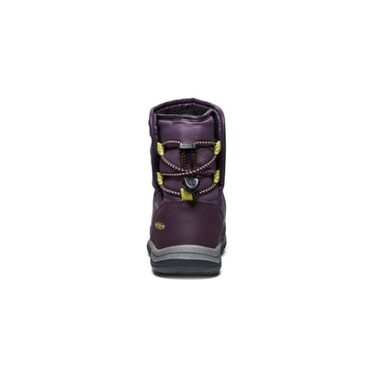 Keen Near Me | Little Kids' Puffrider Waterproof Winter Boot Black Plum/Daiquiri Green