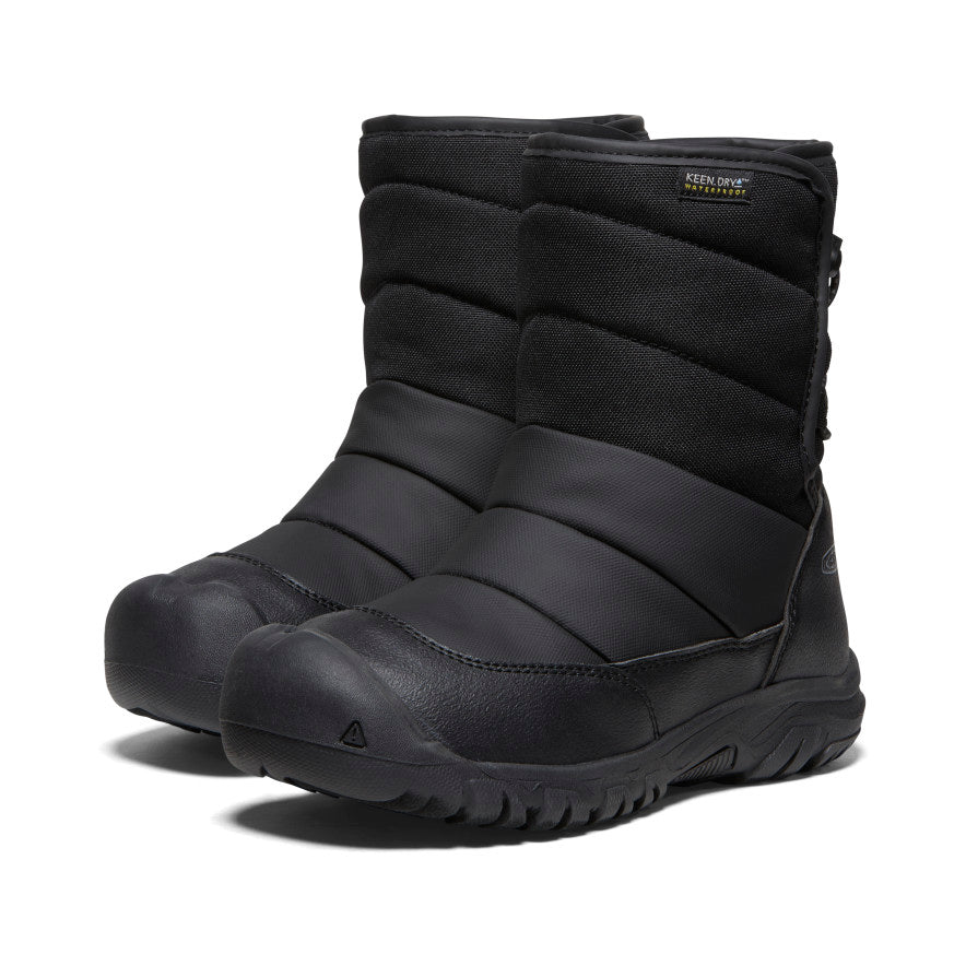 Keen Discount | Big Kids' Puffrider Waterproof Winter Boot Black/Steel Grey