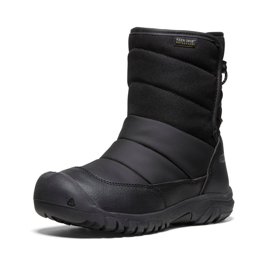 Keen Discount | Big Kids' Puffrider Waterproof Winter Boot Black/Steel Grey